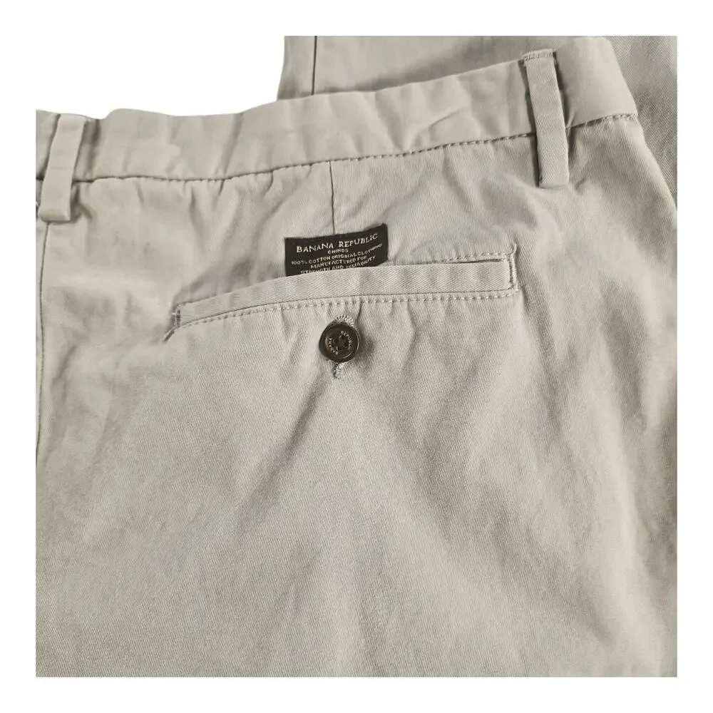 Banana Republic Aiden Chino Light Gray Men's 35 x 32 Pants